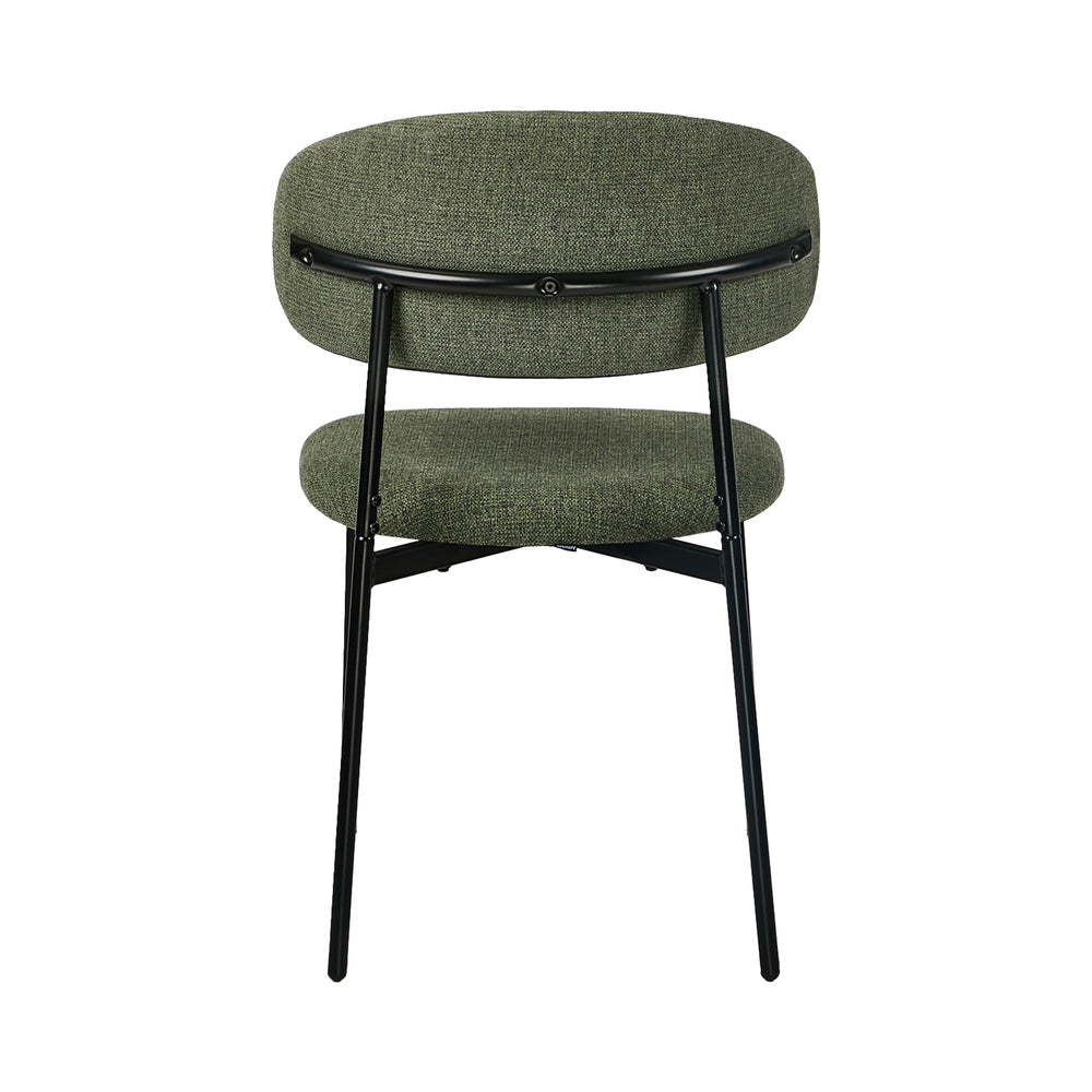 Dining Chair Set of 4,6 Green Linen Fabric with Contoured Foam Seat