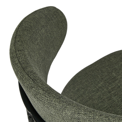 Dining Chair Set of 4,6 Green Linen Fabric with Contoured Foam Seat