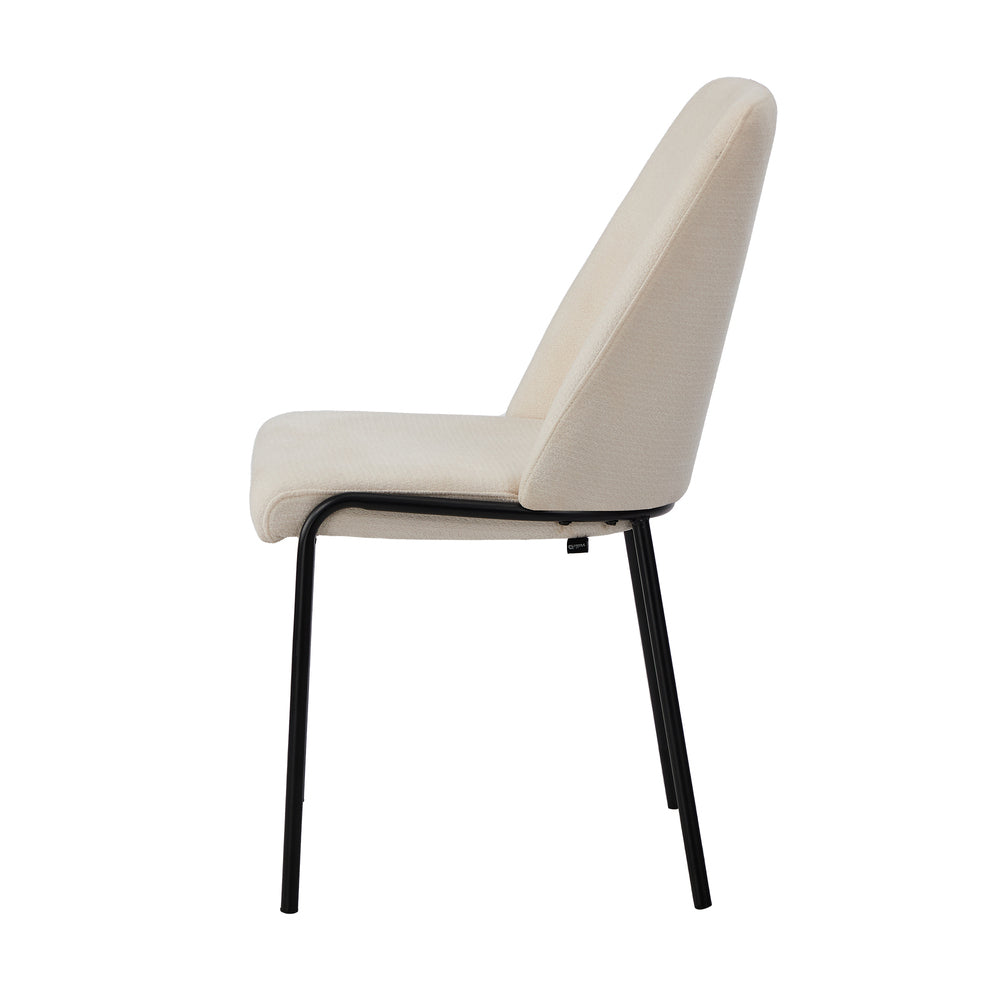Set of 2 Dining Chairs Chenille Fabric Upholstered Padded Seat Beige Green & Grey