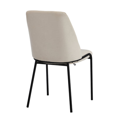 Set of 2 Dining Chairs Chenille Fabric Upholstered Padded Seat Beige Green & Grey