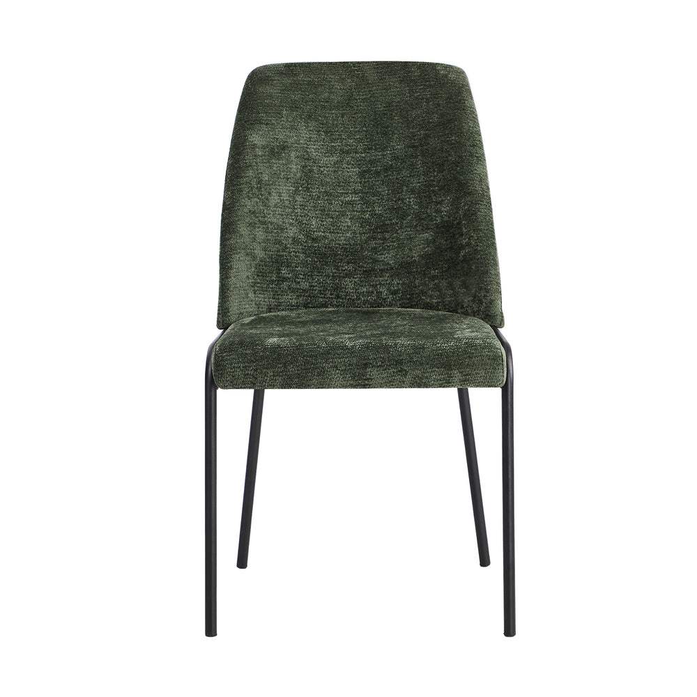Set of 8 Dining Chairs Chenille Fabric Upholstered Padded Seat Beige Green & Grey