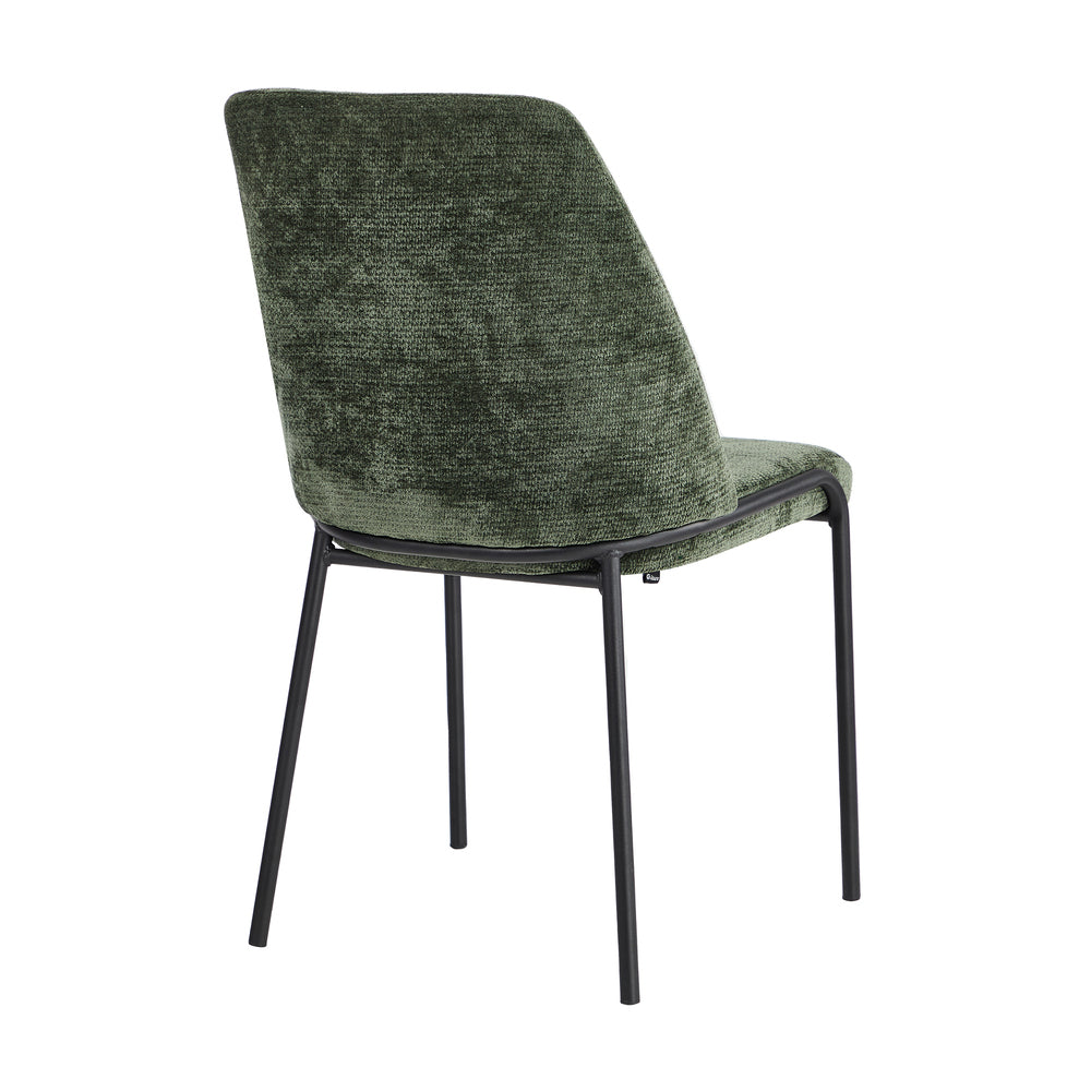 Set of 8 Dining Chairs Chenille Fabric Upholstered Padded Seat Beige Green & Grey