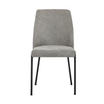 Set of 2 Dining Chairs Chenille Fabric Upholstered Padded Seat Beige Green & Grey