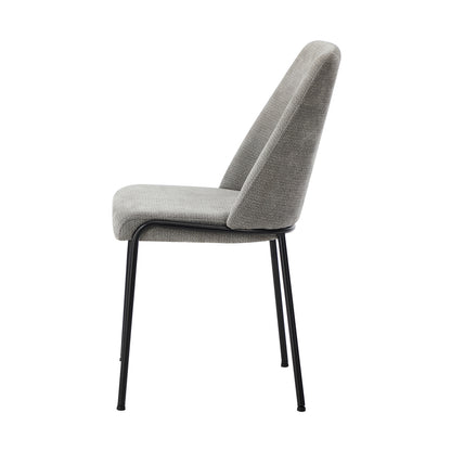 Set of 2 Dining Chairs Chenille Fabric Upholstered Padded Seat Beige Green & Grey