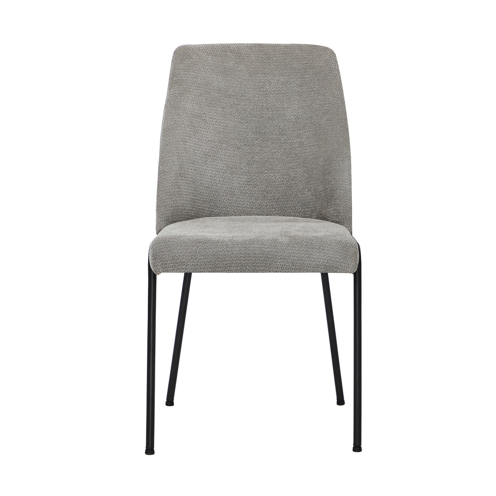 Set of 4 Dining Chairs Chenille Fabric Upholstered Padded Seat Beige Green & Grey
