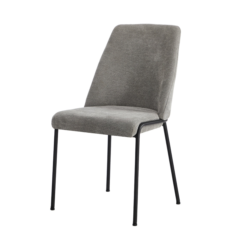 Set of 6 Dining Chairs Chenille Fabric Upholstered Padded Seat Beige Green & Grey