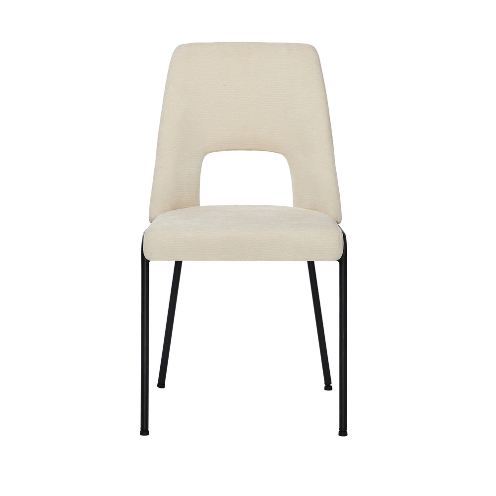 2x Dining Chairs Chenille Fabric Upholstered Kitchen Side Chairs Beige Green & Grey