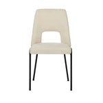 2x Dining Chairs Chenille Fabric Upholstered Kitchen Side Chairs Beige Green & Grey