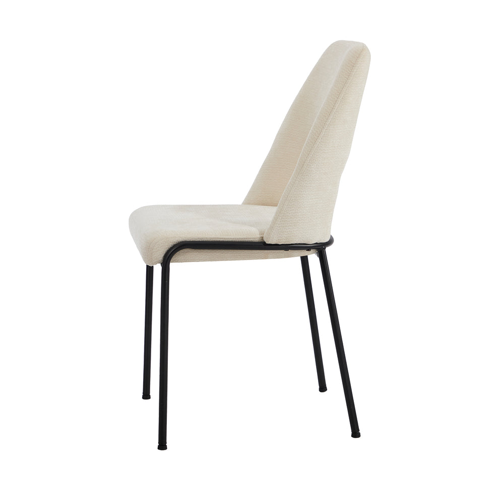 2x Dining Chairs Chenille Fabric Upholstered Kitchen Side Chairs Beige Green & Grey