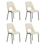 4x Dining Chairs Chenille Fabric Kitchen Side Chair Beige/Green/Grey