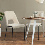 4x Dining Chairs Chenille Fabric Kitchen Side Chair Beige/Green/Grey