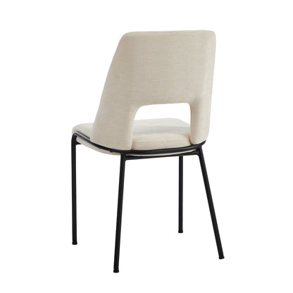 6x Dining Chairs Chenille Fabric Upholstered Kitchen Side Chairs Beige Green & Grey
