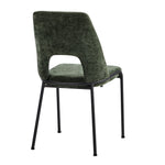 4x Dining Chairs Chenille Fabric Kitchen Side Chair Beige/Green/Grey