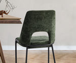 4x Dining Chairs Chenille Fabric Kitchen Side Chair Beige/Green/Grey