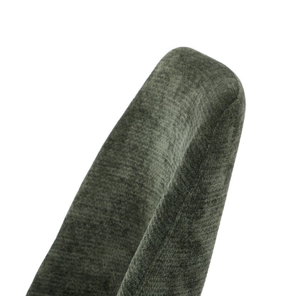6x Dining Chairs Chenille Fabric Upholstered Kitchen Side Chairs Beige Green & Grey