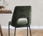 8x Dining Chairs Chenille Fabric Upholstered Kitchen Side Chairs Beige Green & Grey