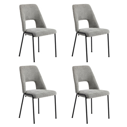 4x Dining Chairs Chenille Fabric Kitchen Side Chair Beige/Green/Grey