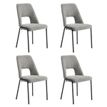 4x Dining Chairs Chenille Fabric Kitchen Side Chair Beige/Green/Grey