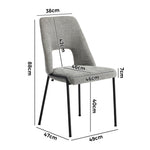 4x Dining Chairs Chenille Fabric Kitchen Side Chair Beige/Green/Grey
