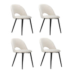 4Pcs/6Pcs Dining Chairs Accent Chair Armchair Sherpa White