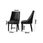 2PCs PU Leather Dining Chair Kitchen Padded Seat Design Black