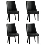 Dining Chair Set of 4,6,8 Black PU Leather with Winglet Padded Seat