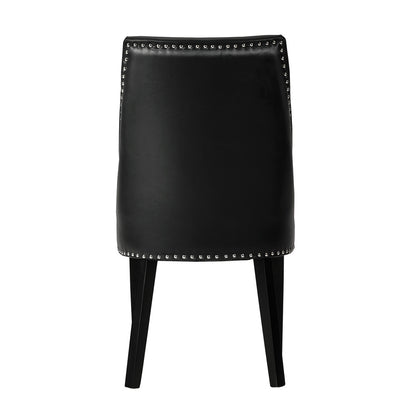 Dining Chair Set of 4,6,8 Black PU Leather with Winglet Padded Seat