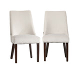 2PCs Velvet Dining Chair Kitchen Padded Seat Design Beige