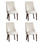 Dining Chair Set of 4,6,8 Beige Velvet with Winglet Padded Seat