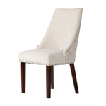 Dining Chair Set of 4,6,8 Beige Velvet with Winglet Padded Seat