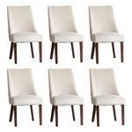 Dining Chair Set of 4,6,8 Beige Velvet with Winglet Padded Seat