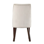 Dining Chair Set of 4,6,8 Beige Velvet with Winglet Padded Seat