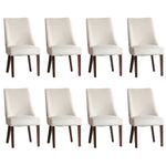 Dining Chair Set of 4,6,8 Beige Velvet with Winglet Padded Seat