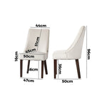 Dining Chair Set of 4,6,8 Beige Velvet with Winglet Padded Seat