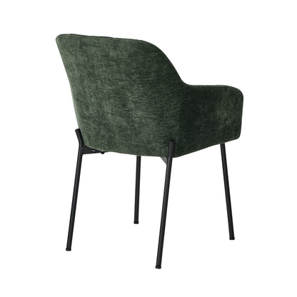 4x Dining Chairs Kitchen Armchairs Chenille Fabric Green