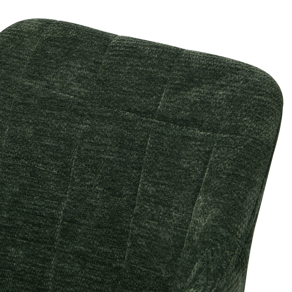 4x Dining Chairs Kitchen Armchairs Chenille Fabric Green