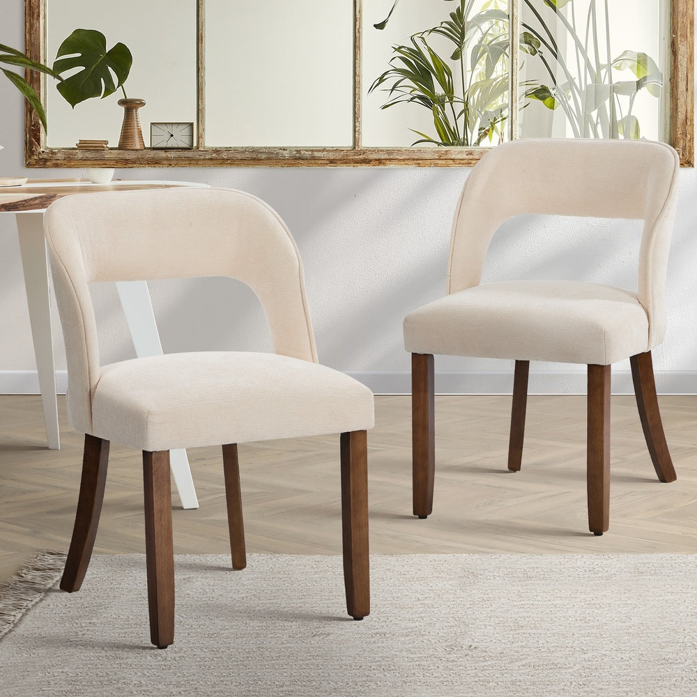 Dining Chair Beige Chenille 50x53x80cm