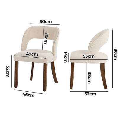 Dining Chair Beige Chenille 50x53x80cm
