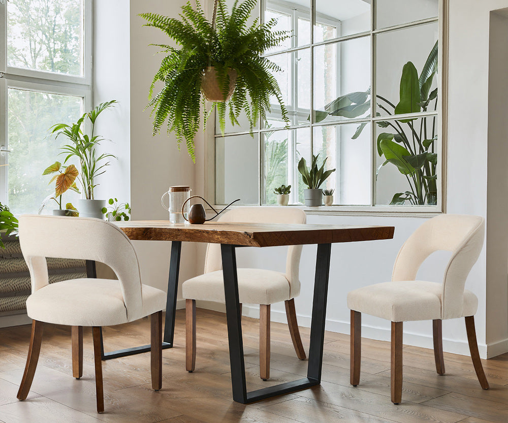 Dining Chair Beige Chenille 50x53x80cm