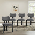 Dining Chair Set of 4,6,8 Grey Linen Fabric with Padded Foam Seat