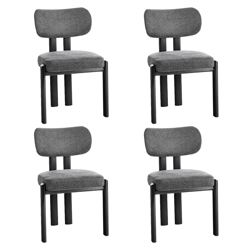 Dining Chair Set of 4,6,8 Grey Linen Fabric with Padded Foam Seat