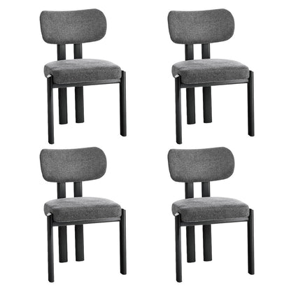 Dining Chair Set of 4,6,8 Grey Linen Fabric with Padded Foam Seat