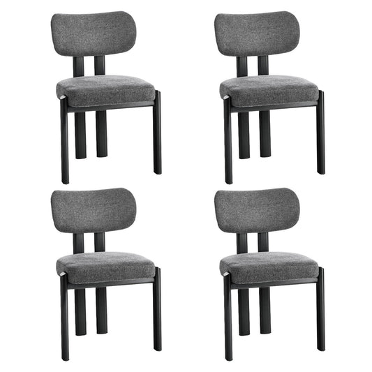 Dining Chair Set of 4,6,8 Grey Linen Fabric with Padded Foam Seat