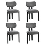 Dining Chair Set of 4,6,8 Grey Linen Fabric with Padded Foam Seat