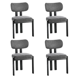 Dining Chair Set of 4,6,8 Grey Linen Fabric with Padded Foam Seat