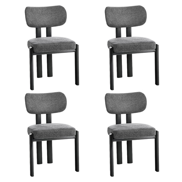  Dining Chair Set of 4,6,8 Grey Linen Fabric with Padded Foam Seat