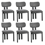 Dining Chair Set of 4,6,8 Grey Linen Fabric with Padded Foam Seat
