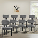 Dining Chair Set of 4,6,8 Grey Linen Fabric with Padded Foam Seat