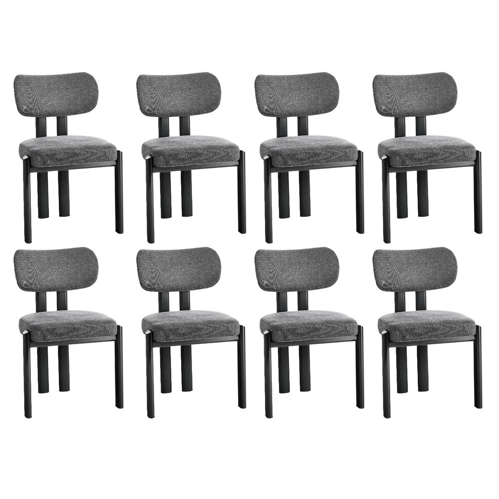 Dining Chair Set of 4,6,8 Grey Linen Fabric with Padded Foam Seat