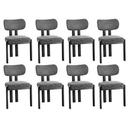Dining Chair Set of 4,6,8 Grey Linen Fabric with Padded Foam Seat